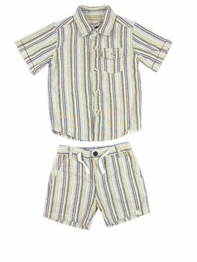 ME & HENRY Linen Striped Woven Short Set - 3/4